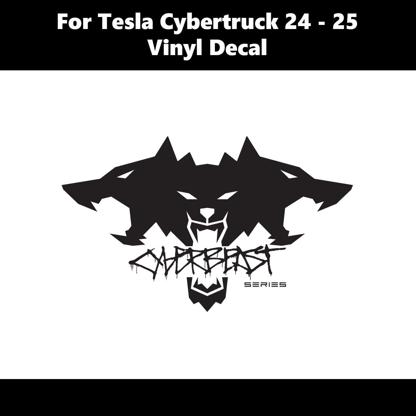 For Tesla Cybertruck 2023-25 Rear Bed Door Cerberus Cyberbeast Series Graffiti Vinyl Decal