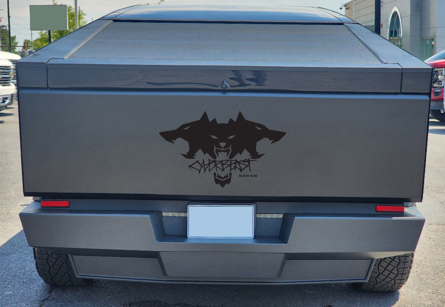 For Tesla Cybertruck 2023-25 Rear Bed Door Cerberus Cyberbeast Series Graffiti Vinyl Decal