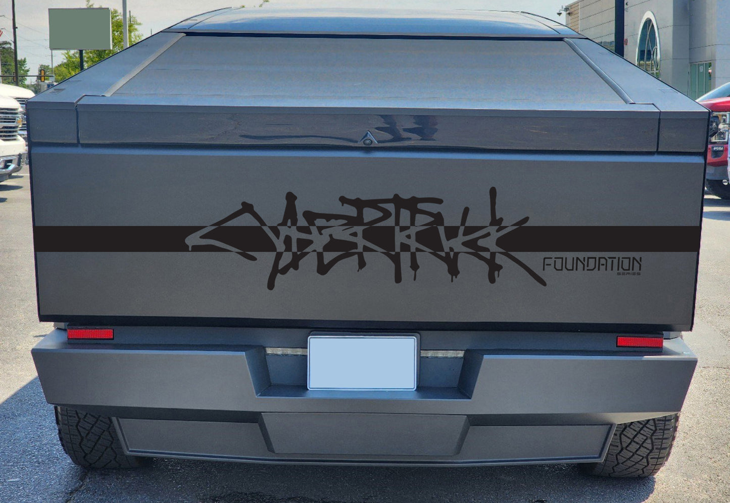 For Tesla Cybertruck 2023-25 Rear Bed Door Foundation Series Graffiti Vinyl Decal